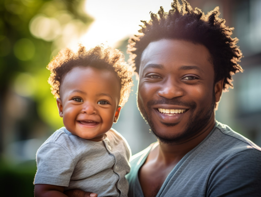 Happy Father and Baby