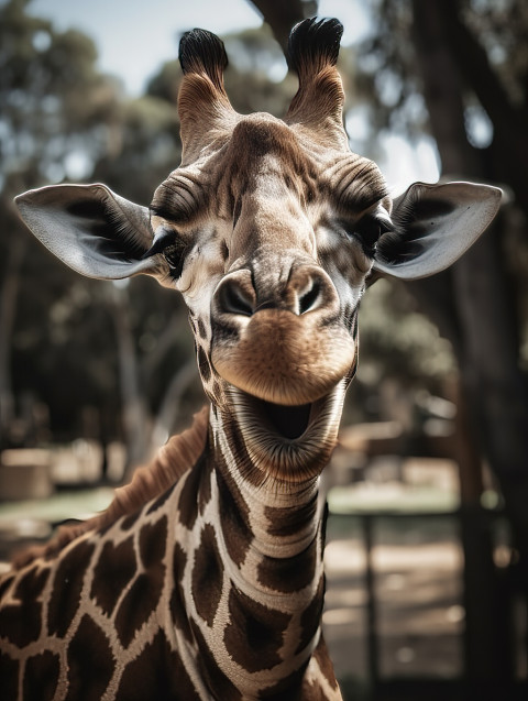Happy Giraffe in Wildlife Park