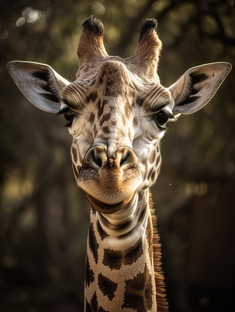 Close-Up of a Giraffe in Nature