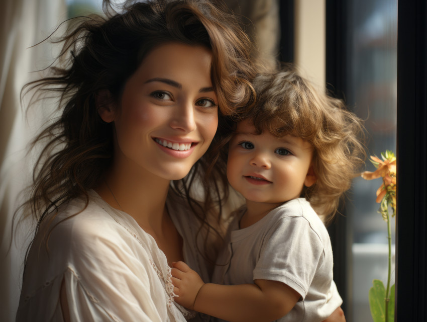 Happy Mother and Baby