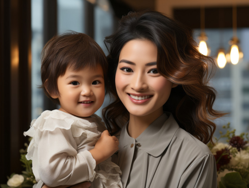 Happy Mother and Baby