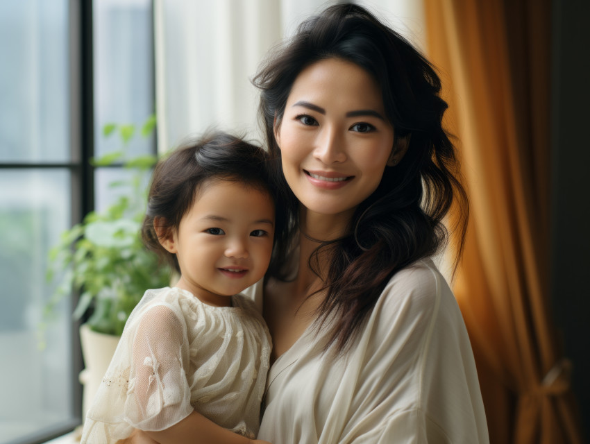 Happy Mother and Baby