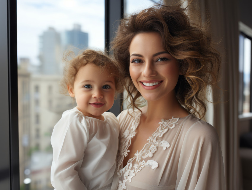 Happy Mother and Baby