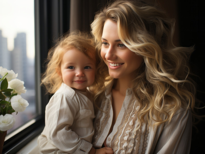 Happy Mother and Baby