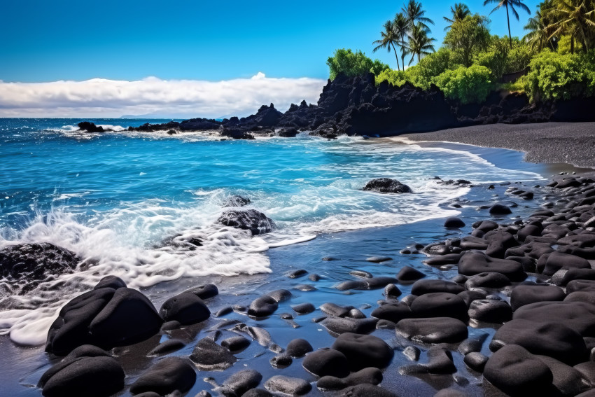 Hawaiian Black Sand Beach