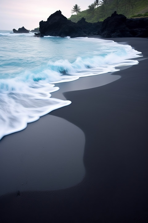 Hawaiian Black Sand Beach