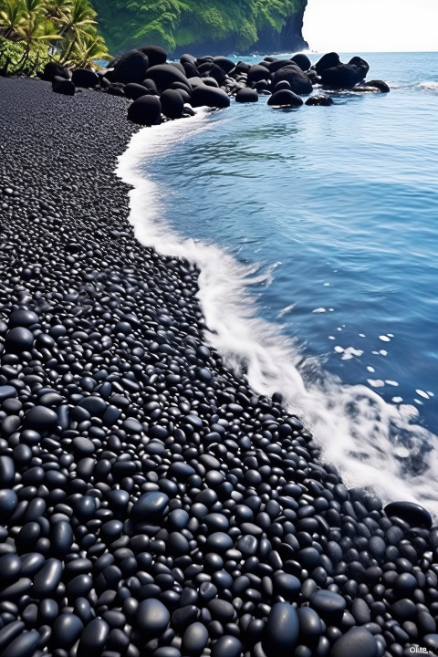 Hawaiian Black Sand Beach