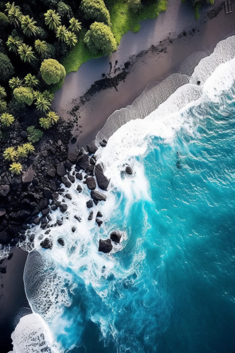Hawaiian Black Sand Beach