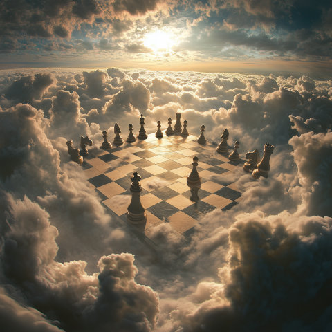 Heavenly Chessboard Above the Clouds