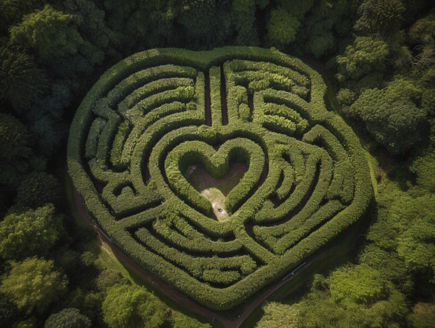 Hedge Maze Shaped Like A Heart
