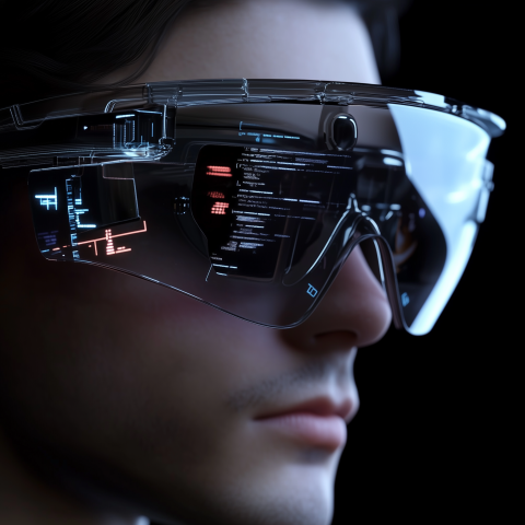 High-Tech AR Glasses with Digital Display