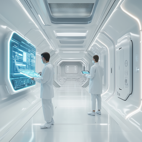 High-Tech Medical Lab with Futuristic Interface