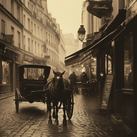 Horse and Carriage on Paris Street