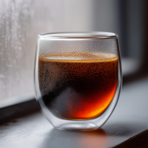 Hot Coffee in Double-Wall Glass