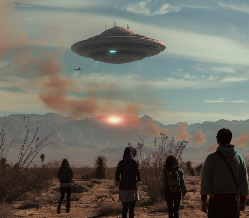 Humans in Awe of Alien Visitors