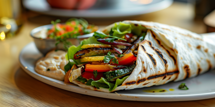 Hummus Lettuce And A Tangy Vinaigrette