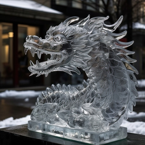 Ice sculpture of a Chinese Dragon