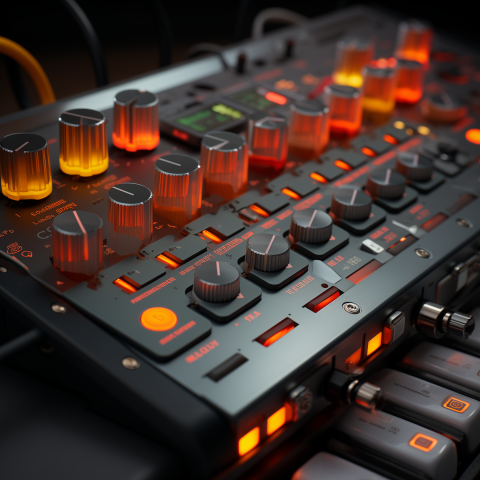 Illuminated Audio Synthesizer Control Panel