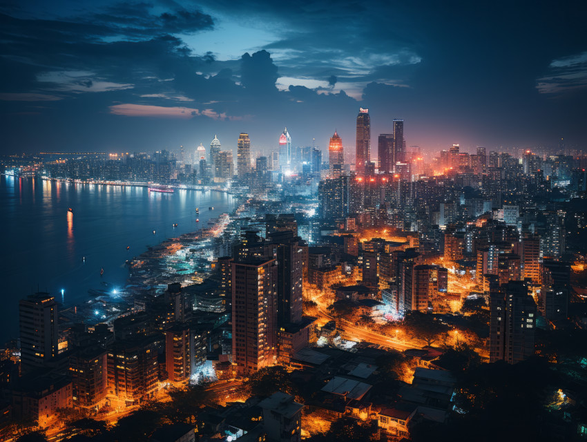 Indian city at night