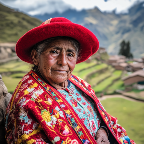 Indigenous Woman in Colorful Attire