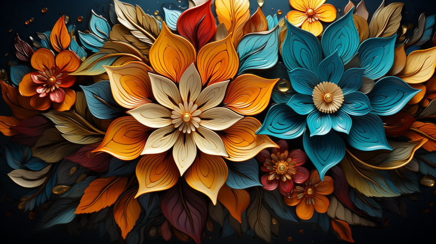 Intricate Floral Mandala with Vibrant Colors