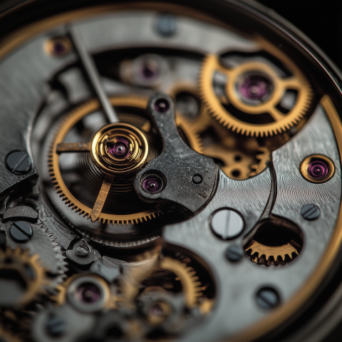 Intricate Gears of Mechanical Watch