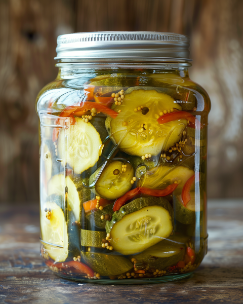 Jar of Homemade Pickles with Spices