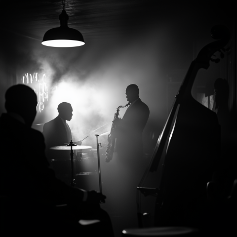 Jazz Band Playing in Smoky Club