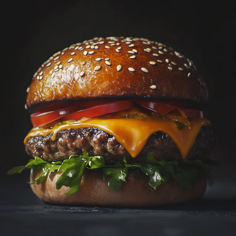 Juicy Cheeseburger with Sesame Bun