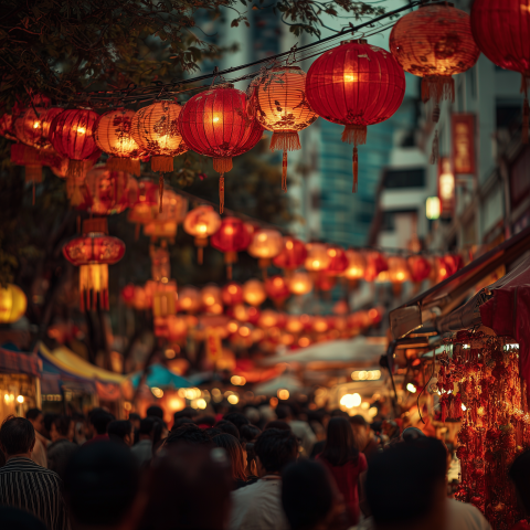Lantern-Filled Lunar New Year Market Street