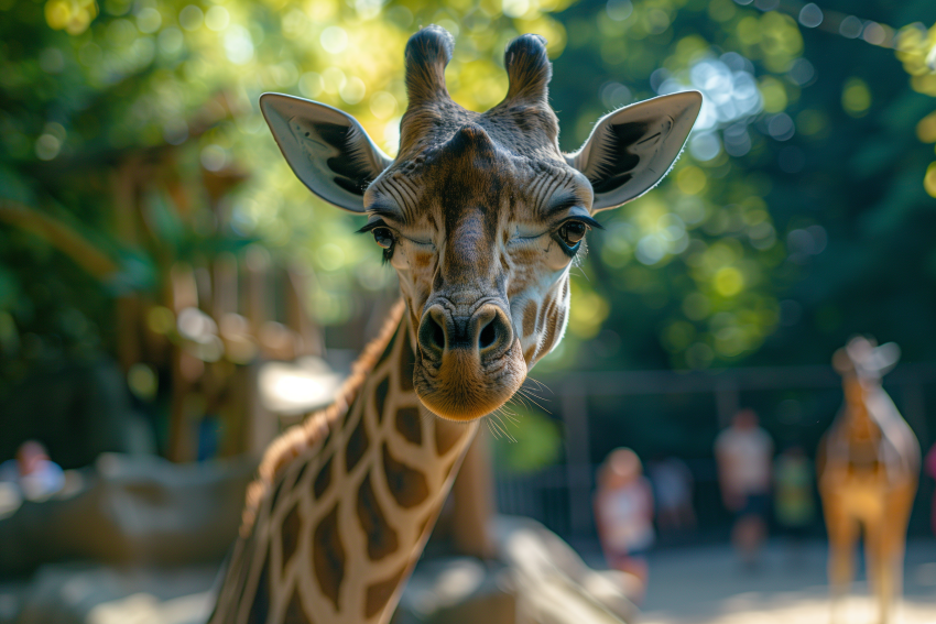 Giraffe at zoo