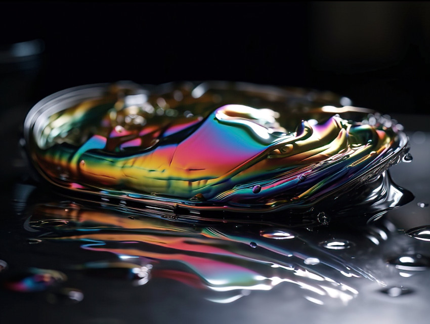 Colorful Liquid Rainbow Metal Art