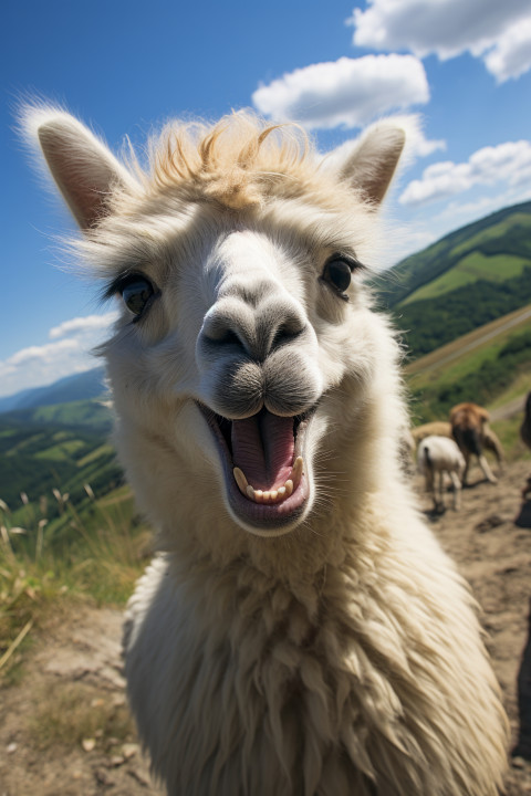 Llama taking a selfie