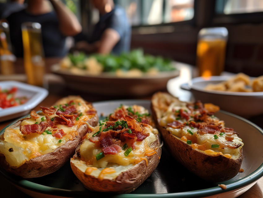 Loaded Potato Skins With Bacon