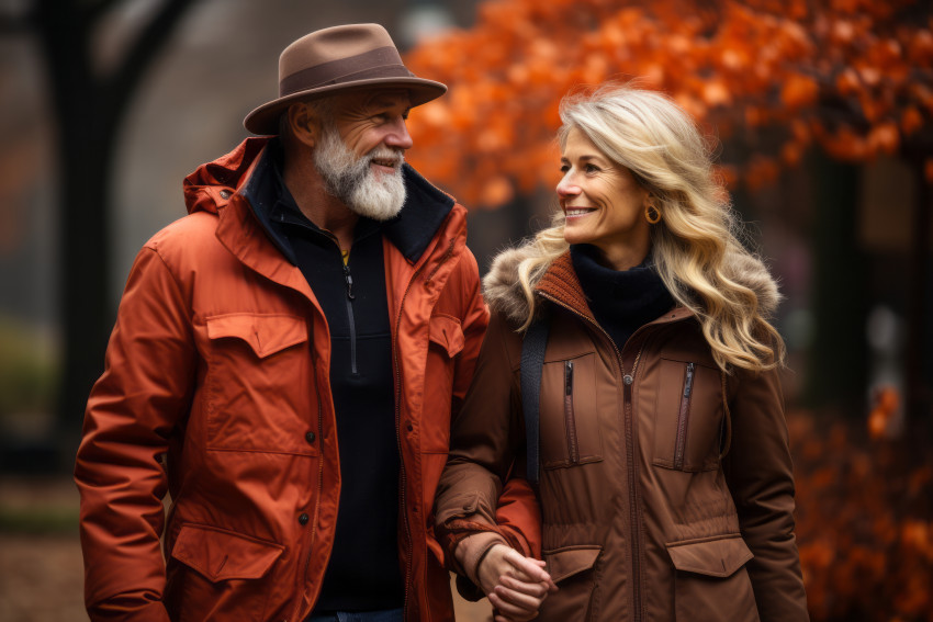 Loving older couple in Autumn