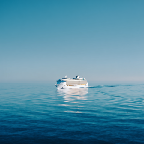 Luxury Cruise Ship on Calm Ocean