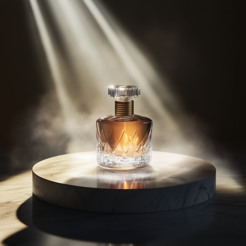 Luxury Perfume Bottle in Dramatic Lighting