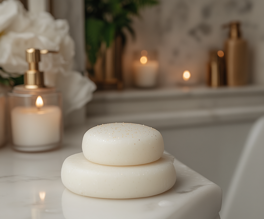 Luxury Soap Bars in Elegant Bathroom Setting