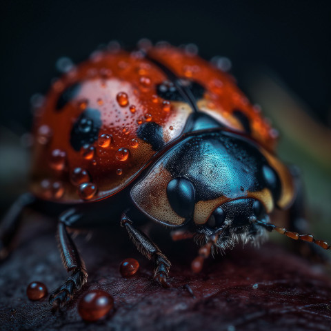 Macro photography of a ladybug