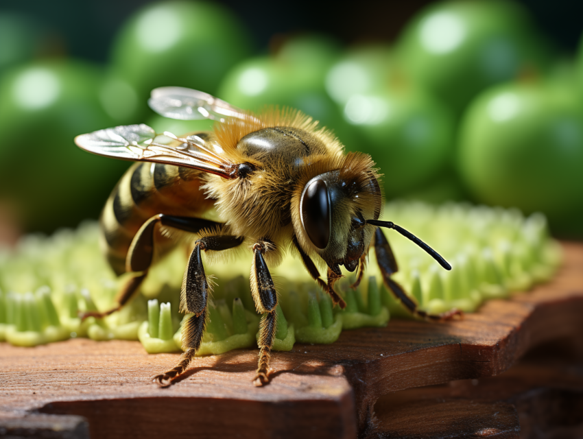 Macro Shot of a Bee on a Flower