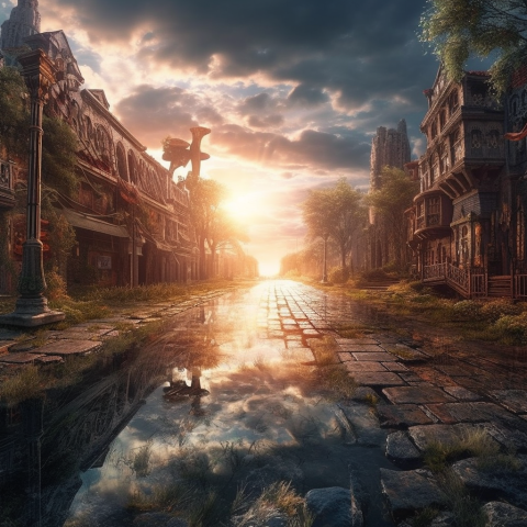 Main street in a small town