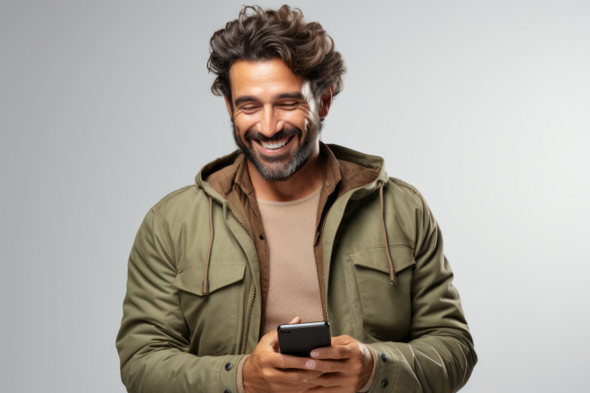 Man holding a mobile phone