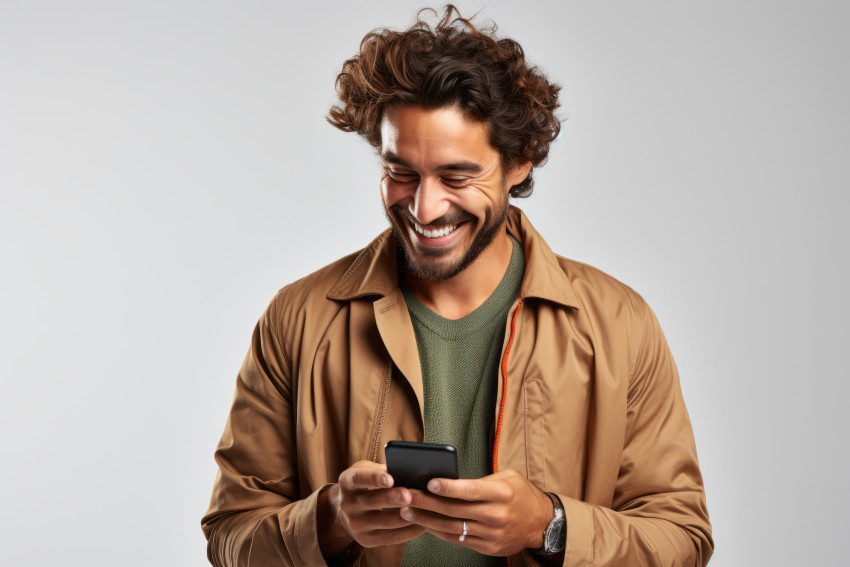 Man holding a mobile phone