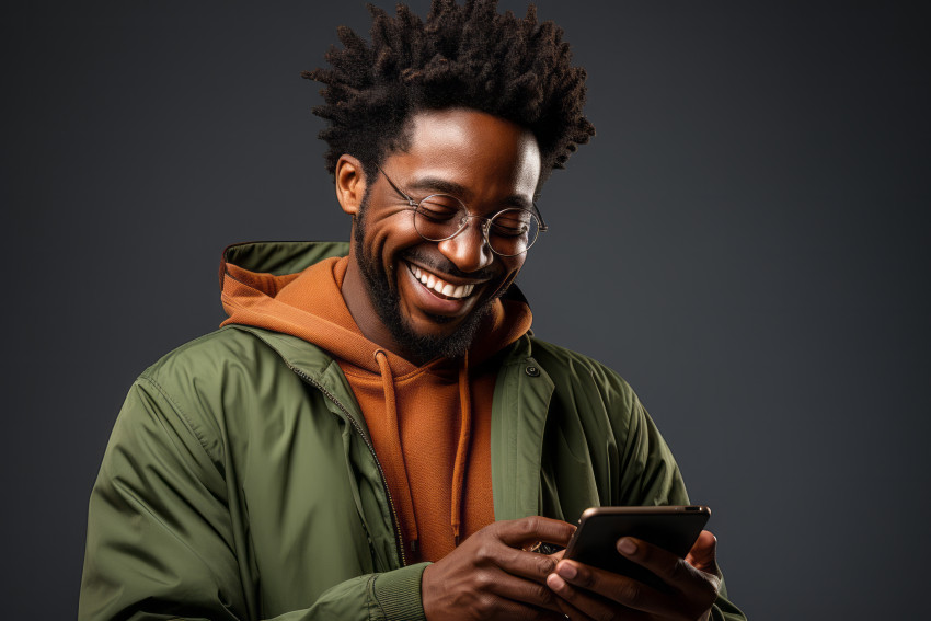 Man holding a mobile phone