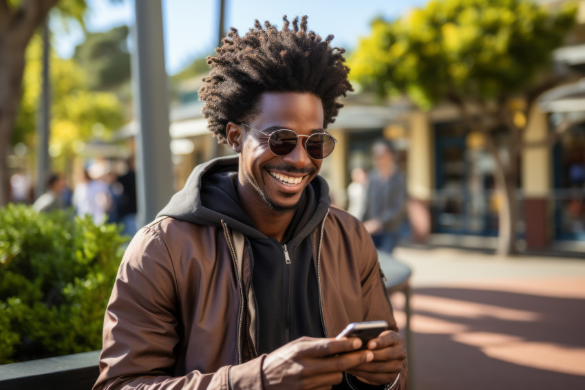 Man holding a mobile phone
