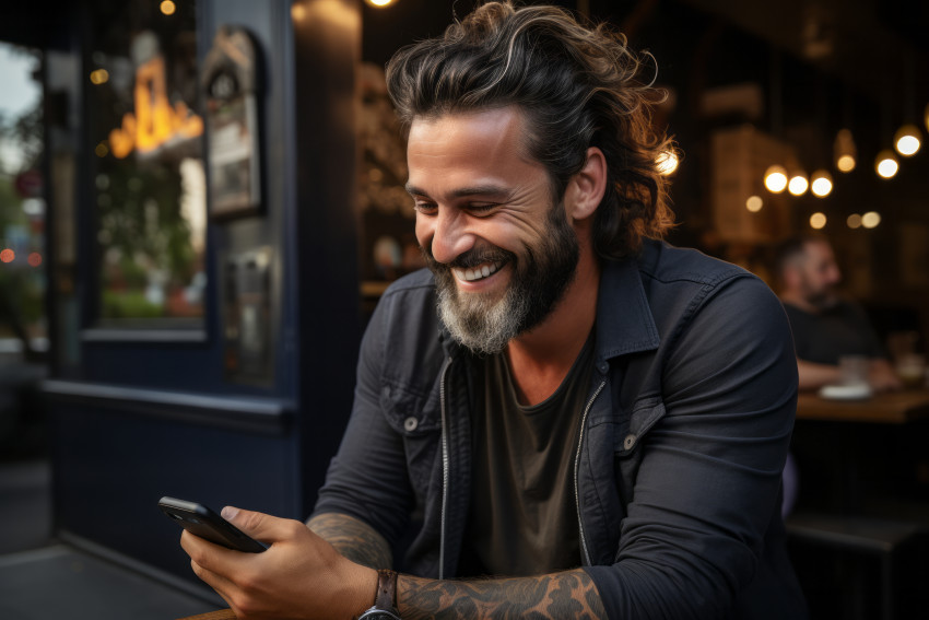 Man holding a mobile phone