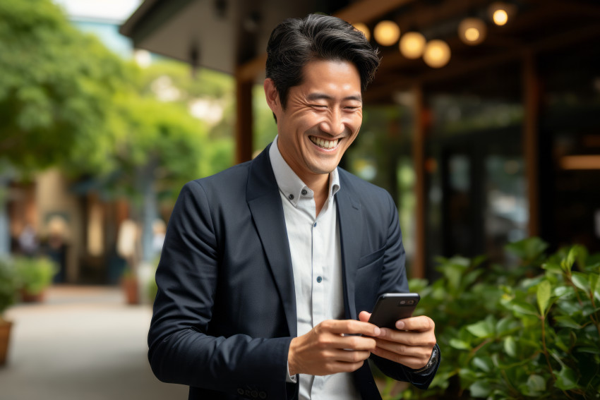 Man holding a mobile phone