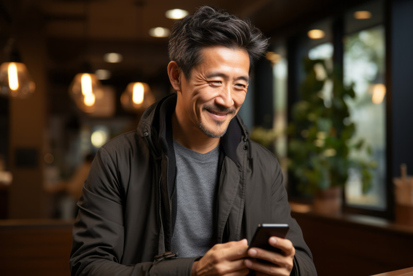 Man holding a mobile phone