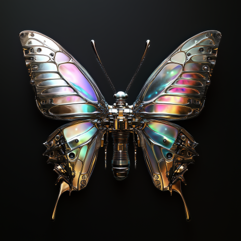 Mechanical Butterfly with Iridescent Wings