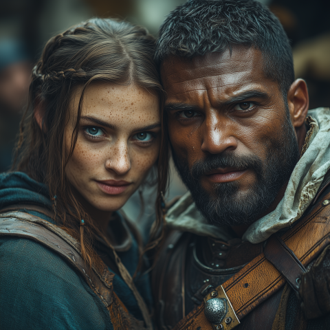 Medieval Warriors in Intense Close-Up